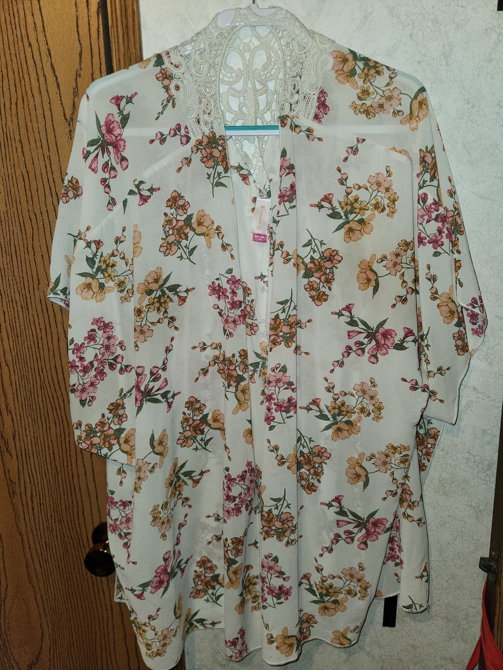 No Boundaries Off-the-Shoulder Floral Sweater - White with Pink & Yellow Flowers